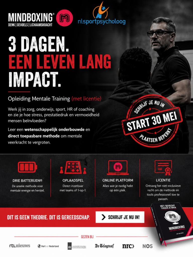 Mentale trainer coach sportpsycholoog Mindboxing, opleiding door Jan Sleijfer.
